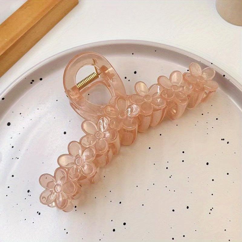 Jelly Flower Hair Claw Clip Nonslip Ponytail Holder