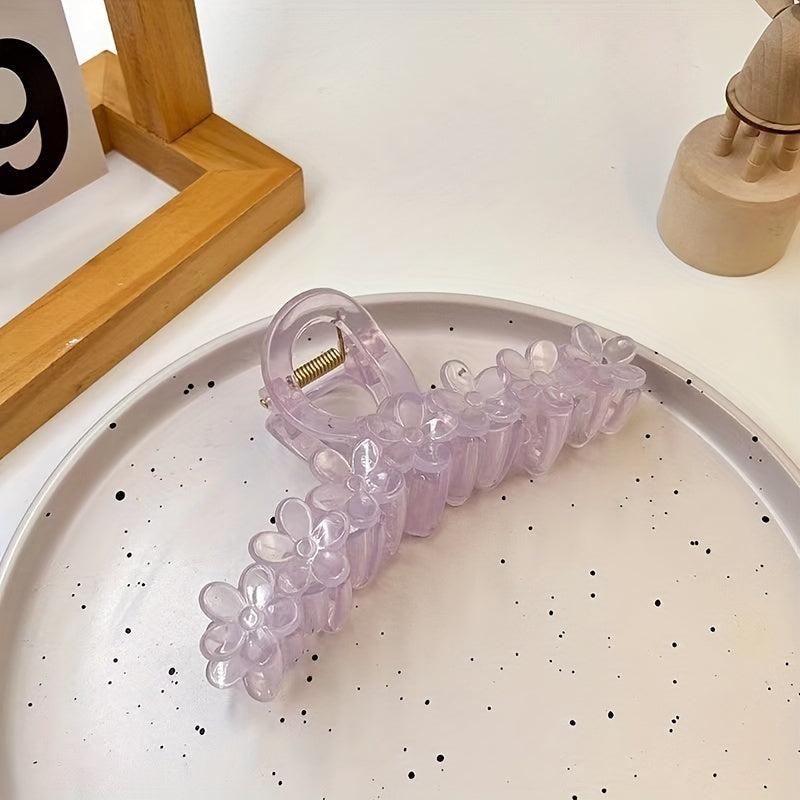 Jelly Flower Hair Claw Clip Nonslip Ponytail Holder