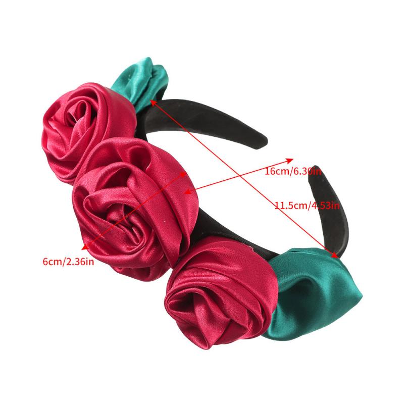 Bohemian Fabric Rose Headband Hair Hoops for Women