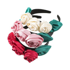 Bohemian Fabric Rose Headband Hair Hoops for Women