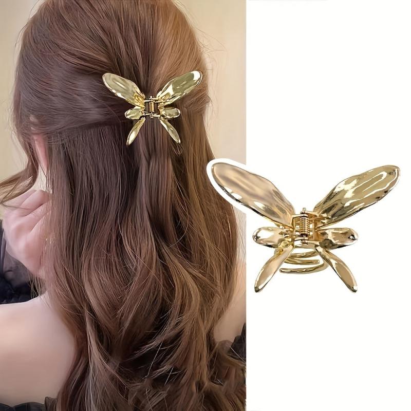 Alloy Butterfly Hair Claw Y2K Ponytail Holder