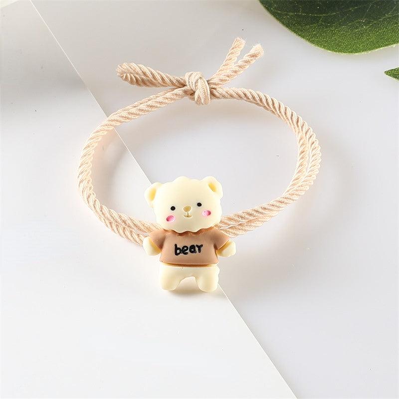 Cartoon Bear Decor Hair Tie Elastic Rubber Band Ponytail Holder Hair Accessories
