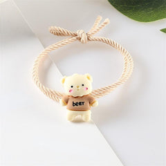 Cartoon Bear Decor Hair Tie Elastic Rubber Band Ponytail Holder Hair Accessories