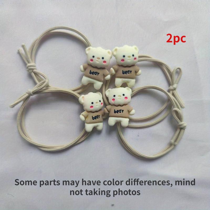Cartoon Bear Decor Hair Tie Elastic Rubber Band Ponytail Holder Hair Accessories