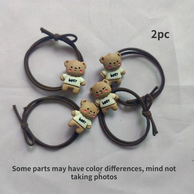 Cartoon Bear Decor Hair Tie Elastic Rubber Band Ponytail Holder Hair Accessories