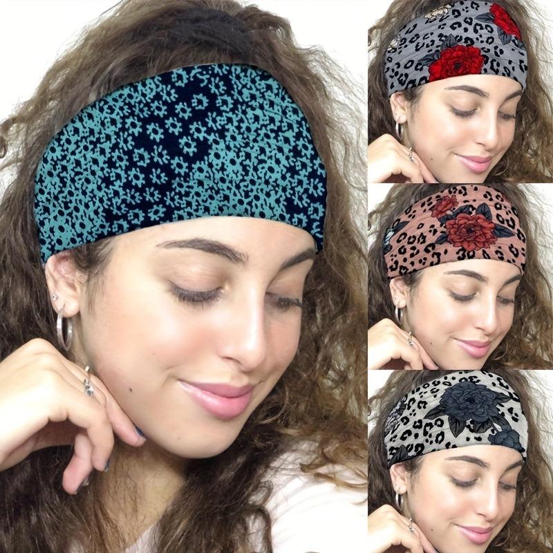 Boho Headband Non Slip Hair Band Stretchy Turban Head Wraps For Women Girls