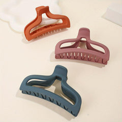 Matte Hair Claw Style Shark Claw Solid Large Hair Clip Ponytail Holder