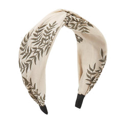 Plant Printed Fabric Headband Cross Knot Hair Hoop Hair Ornament