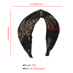 Plant Printed Fabric Headband Cross Knot Hair Hoop Hair Ornament