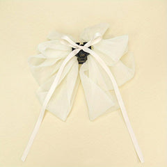 Large Mesh Bow Hair Claw Clip Ribbon Sweet Hair Claw Clip Ponytail Holder