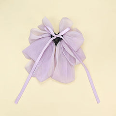 Large Mesh Bow Hair Claw Clip Ribbon Sweet Hair Claw Clip Ponytail Holder
