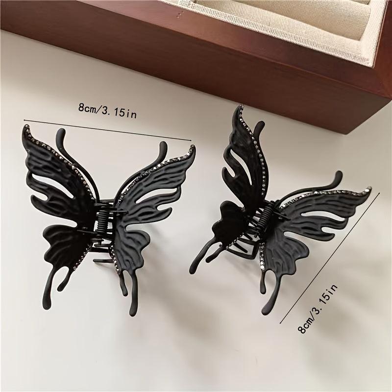 Rhinestone Butterfly Metal Hair Claw Clip Strong Hold Hair Jaw Clip