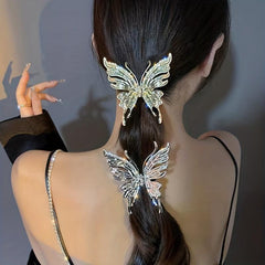 Rhinestone Butterfly Metal Hair Claw Clip Strong Hold Hair Jaw Clip
