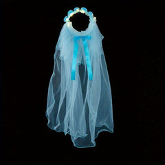 Glowing Bridal Wedding Hair Tie With Gauze Headdress