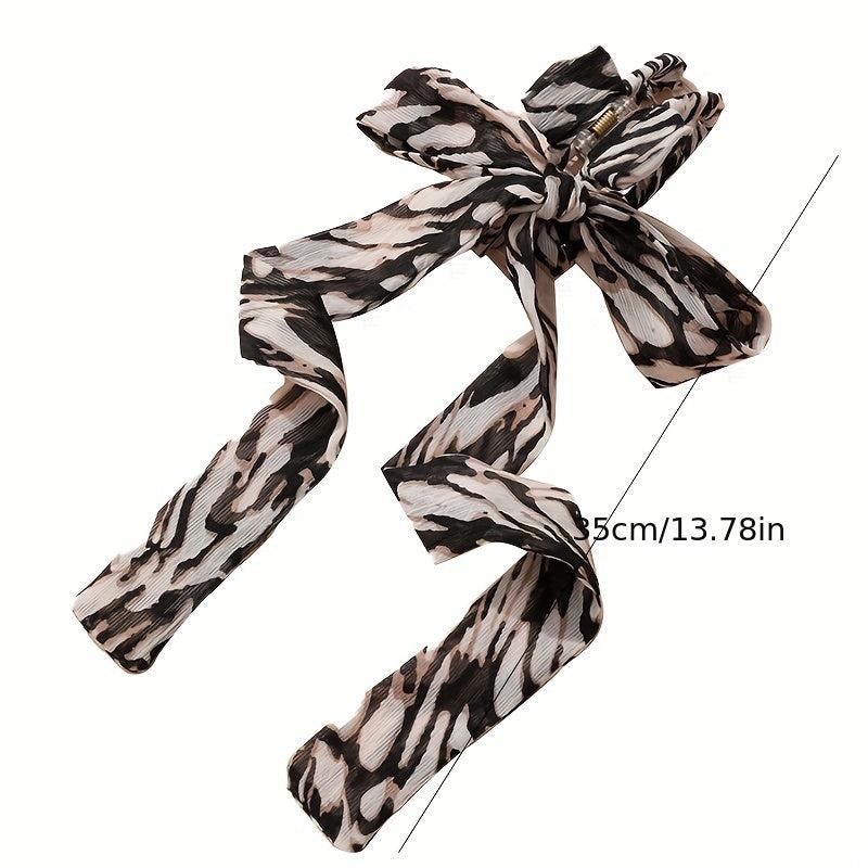 Leopard Bow Hair Claw Nonslip Ponytail Holder