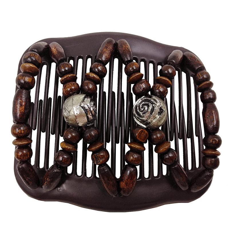 Retro Magic Hair Comb Elastic Beaded Hair Clips Styling Comb For Women Girls