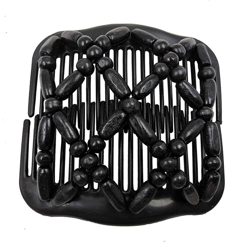 Retro Magic Hair Comb Elastic Beaded Hair Clips Styling Comb For Women Girls