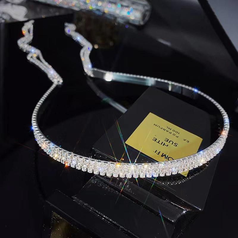 Copper Rhinestone Headband for Bridal Wedding Hair
