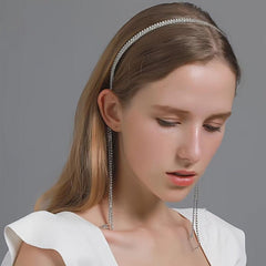 Copper Rhinestone Headband for Bridal Wedding Hair