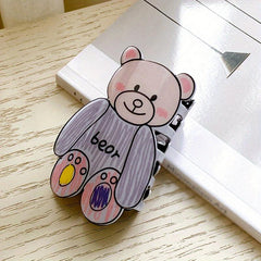 Cartoon Bear Decor Hair Claw Clip Acrylic Hair Claw Nonslip Ponytail Holder