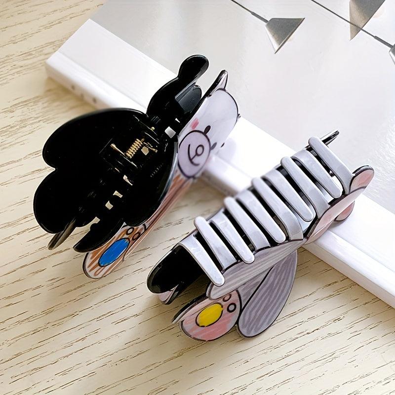 Cartoon Bear Decor Hair Claw Clip Acrylic Hair Claw Nonslip Ponytail Holder