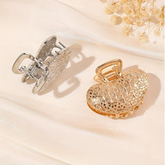 2pcs Heart Shaped Hair Claw Clip Alloy Ponytail Holder for Women Girls