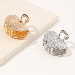 2pcs Heart Shaped Hair Claw Clip Alloy Ponytail Holder for Women Girls