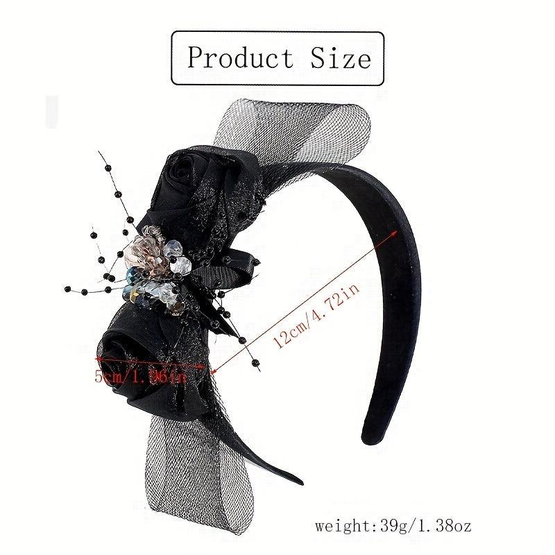 Crystal Beaded Wide Headband for Wedding Bridal Hair