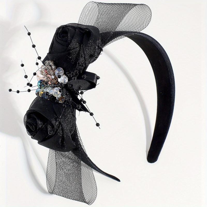 Crystal Beaded Wide Headband for Wedding Bridal Hair