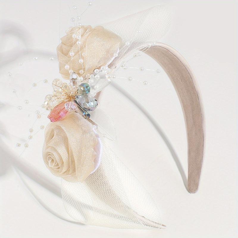 Crystal Beaded Wide Headband for Wedding Bridal Hair