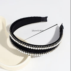 Faux Pearl Rhinestone Hairband Party Dance Hair Accessories