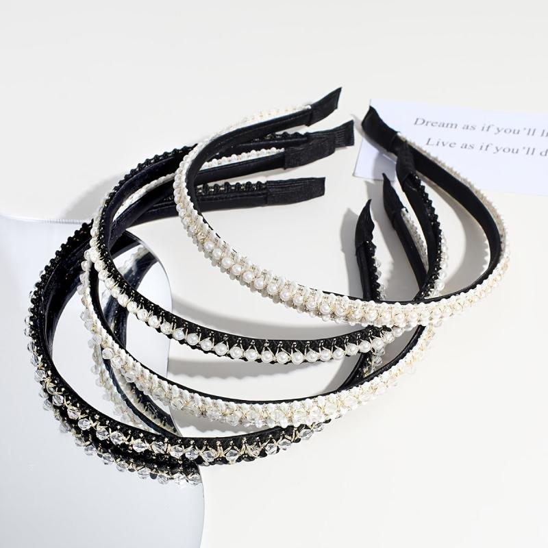 Faux Pearl Rhinestone Hairband Party Dance Hair Accessories