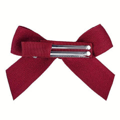 2pcs Red Wine Bowknot Hair Clip Sweet Hair Clip For Side Hair Bang Braids