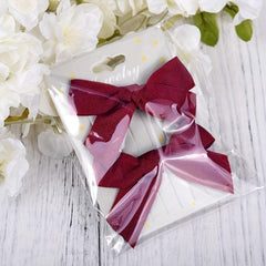 2pcs Red Wine Bowknot Hair Clip Sweet Hair Clip For Side Hair Bang Braids