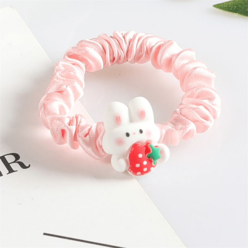 Bunny Rabbit Ruched Hair Ties Scrunchies Cartoon Hair Accessories