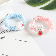 Bunny Rabbit Ruched Hair Ties Scrunchies Cartoon Hair Accessories