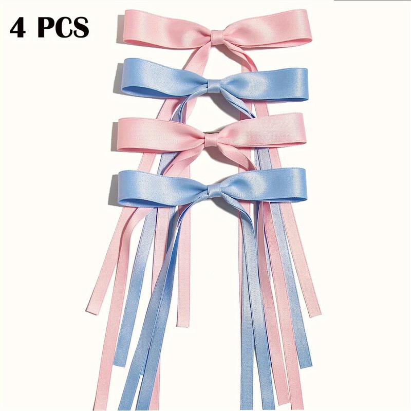 4pcs Ribbon Bow Hair Clip Sweet Duck Billed Clip