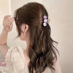2pcs Sweet Purple Hair Claw Nonslip Shark Claw Style Hair Claw For Women Girls
