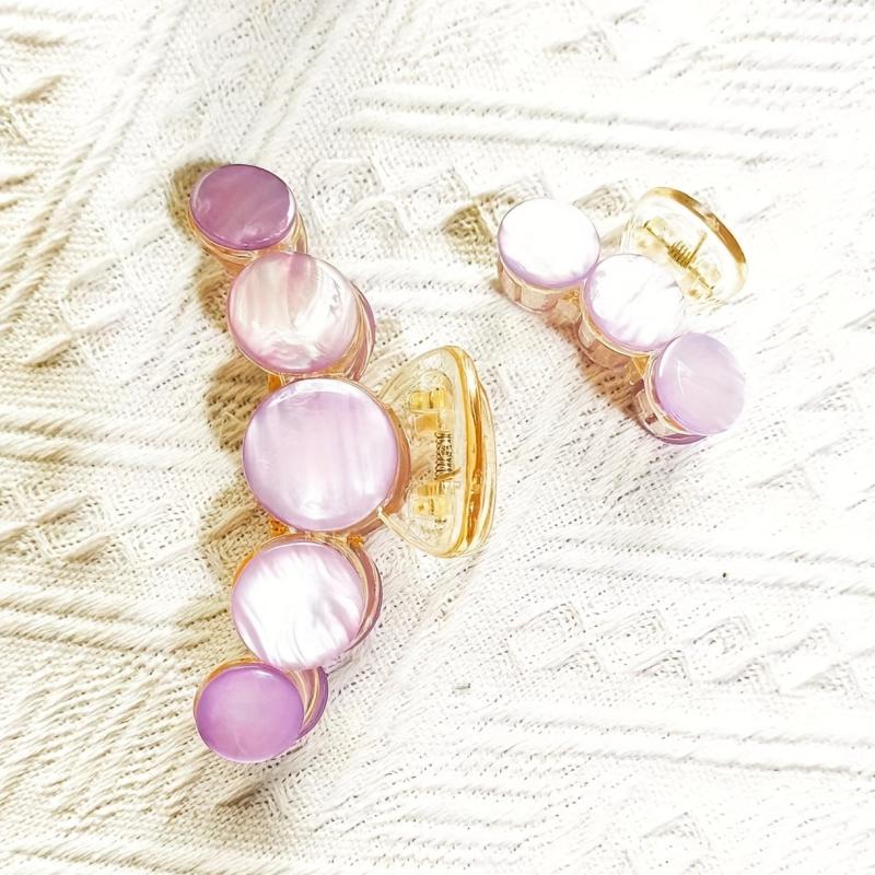 2pcs Sweet Purple Hair Claw Nonslip Shark Claw Style Hair Claw For Women Girls