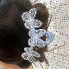 Butterfly Decor Hair Claw Nonslip Ponytail Holder
