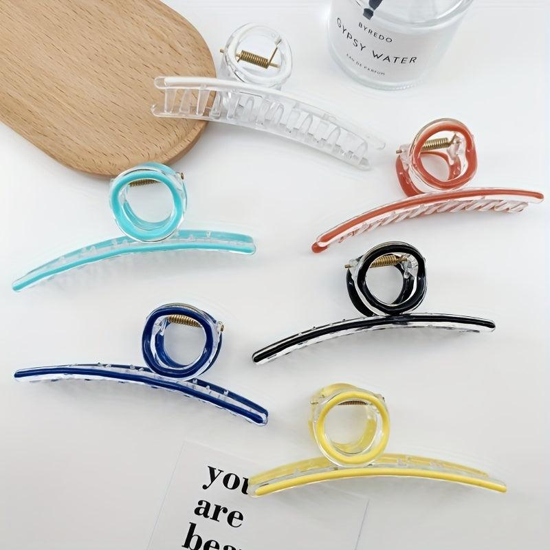 Enamel Painted Hair Claw Style Large Ponytail Holder Hair Accessories