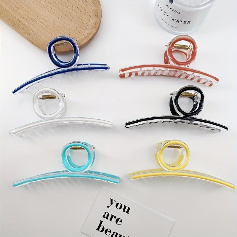 Enamel Painted Hair Claw Style Large Ponytail Holder Hair Accessories