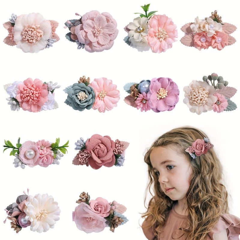 Baby Girls Flower Hair Clip Sweet Hair Clip For Side Hair Bang
