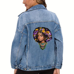 Dark Women Iron On Stickers Heat Transfer Patches DIY Accessories
