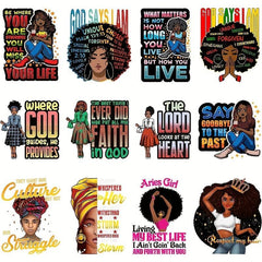 12pcs God Says I Am Iron On Bible Verse Iron On Patches Girls DIY Heat Transfer