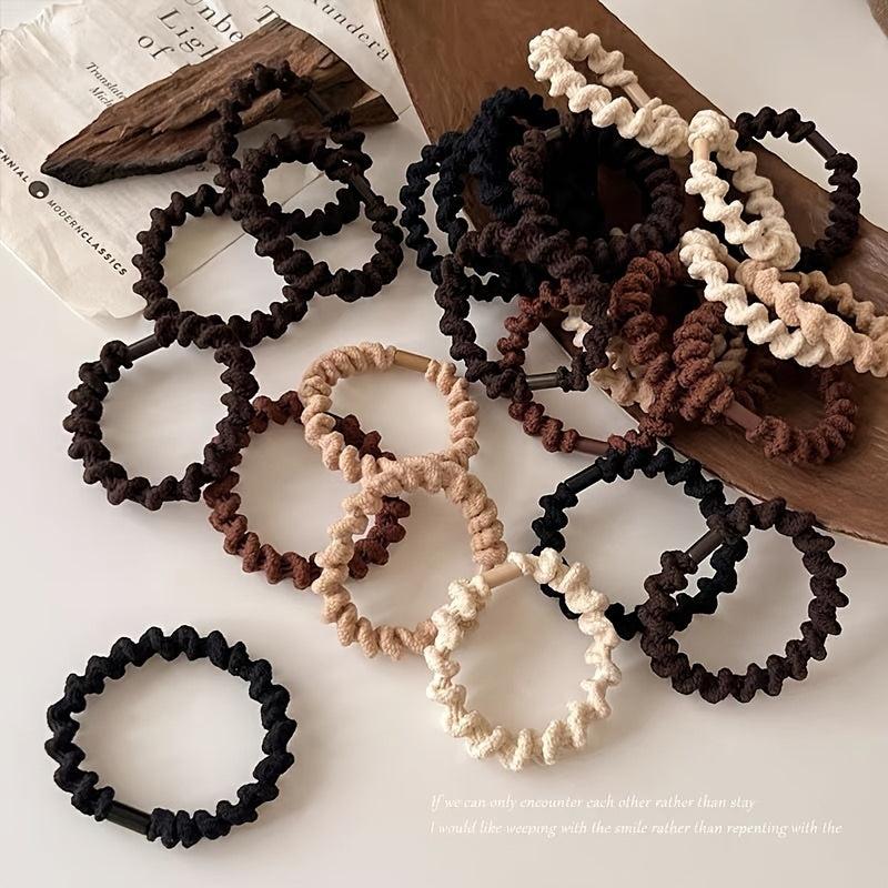 10 Pcs Female Wave Hair Tie Ponytail Holder Rubber Bands