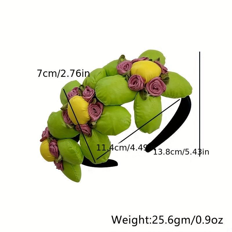 Green Flower Headband Soft Hair Accessories for Women Girls