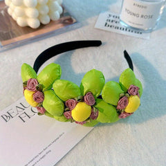 Green Flower Headband Soft Hair Accessories for Women Girls
