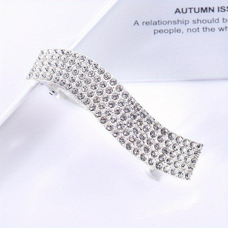Rhinestone & Pearl Hair Clip French Barrette Accessory
