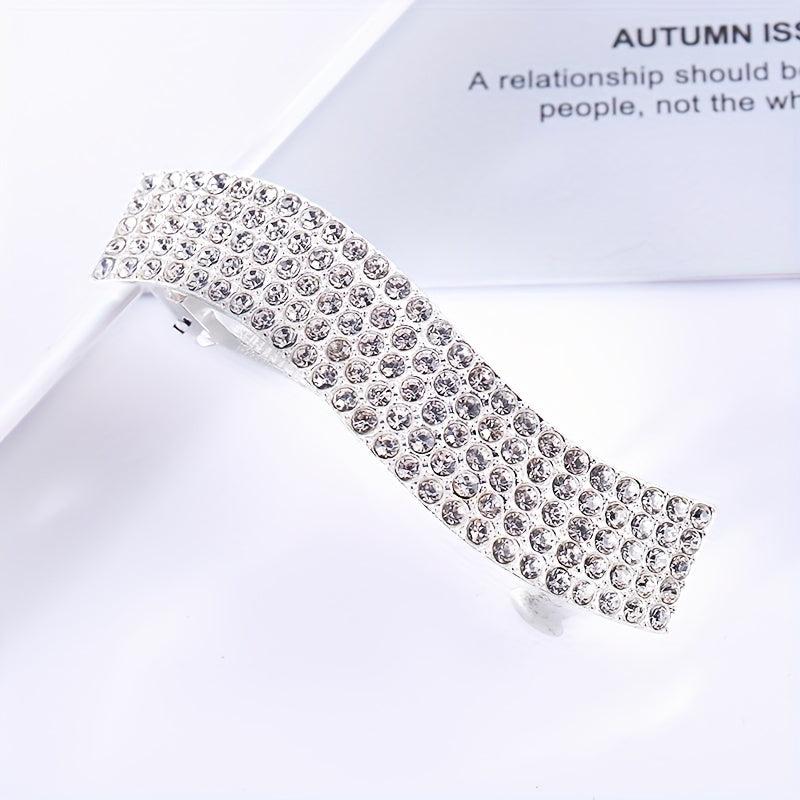 Rhinestone & Pearl Hair Clip French Barrette Accessory